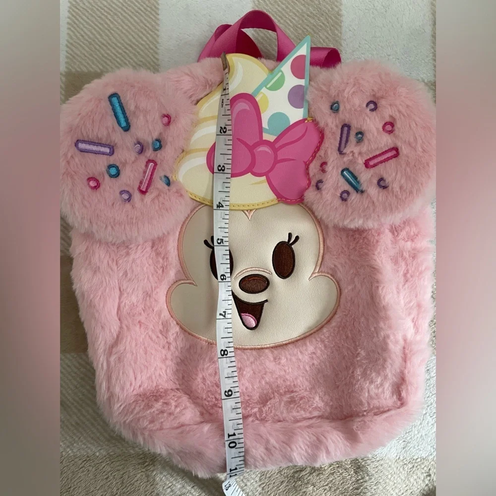 EUC Disney Munchlings Series 1 Minnie Mouse Furry Mini Backpack 9x10x4 inches - Picture 8 of 10